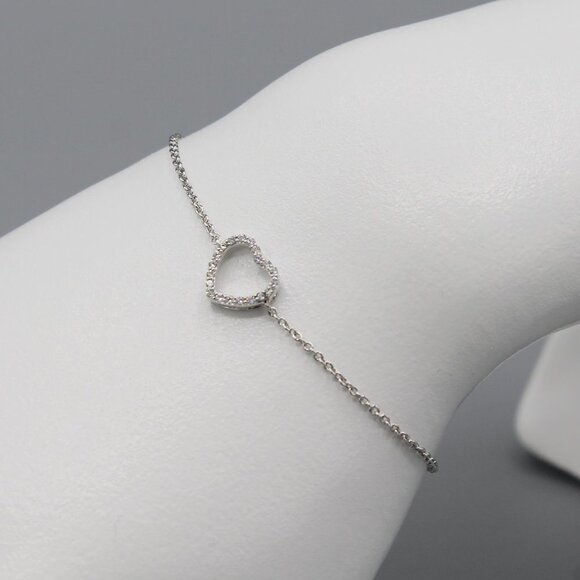 Jewelry - Jewelry bracelet love heart romantic silver plated sparkly stones elegant new